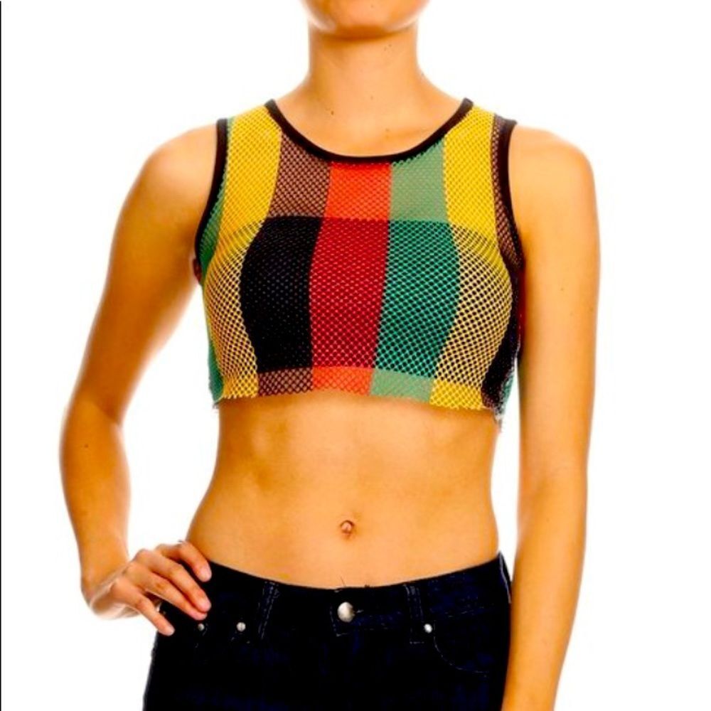 Colorful Mesh Crop Top